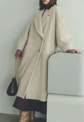 SNIDEL 스나이델 샤기 롱 코트