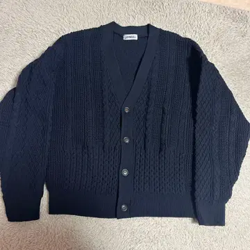 존 불 네이비 케이블 니트 가디건