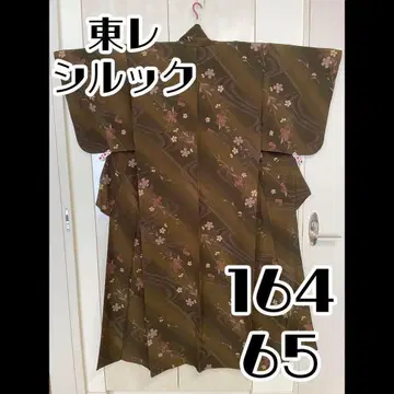 실룩 워셔블 기모노 코몬 유수에 꽃 문양