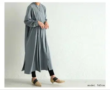 턱 플리츠 셔츠 원피스