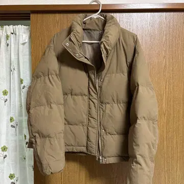 브라운 숏 기장 다운 자켓 L 사이즈
