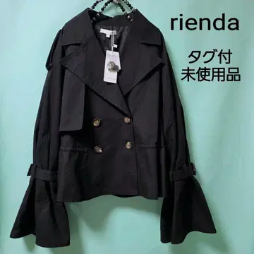[ 택 포함 미사용품 ] rienda 블랙 숏 트렌치코트