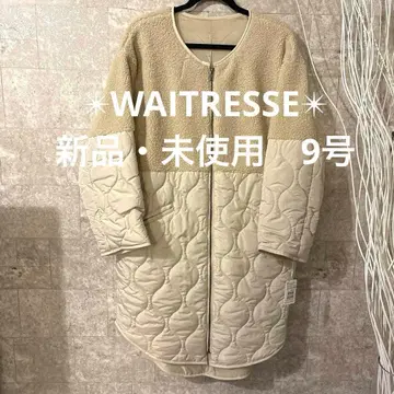 [ 새상품 미사용 ] WAITRESSE 퀼팅 코트 보아 라이트 그레이 9