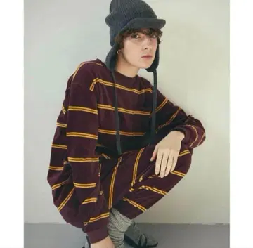 PHEENY VELOURS BORDER L/S 피니 벨로아 긴팔