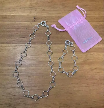 아가타 액세서리 목걸이 팔찌 실버 2세트