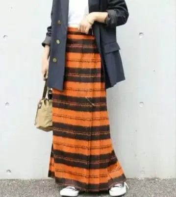 O'NEIL OF DUBLIN 별주 퀼트 스커트 기모 체크 오렌지