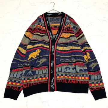 glamb 니트 가디건 4 멀티 컬러 글램 그런지