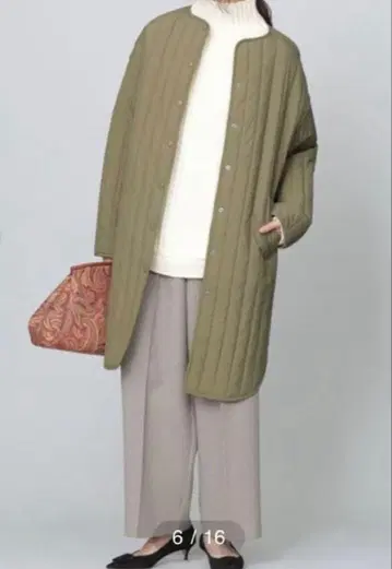 NANO universe 퀼팅 라운드 헴 코트 38 할인 중