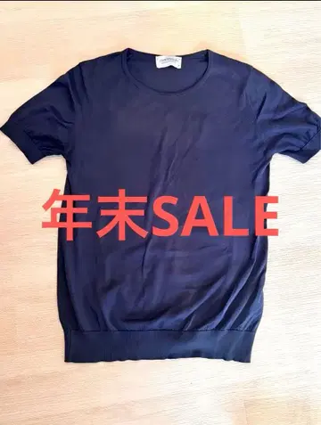 [ JOHN SMEDLEY ] 네이비 반팔 스웨터 M