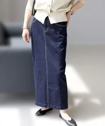 미사용 택 포함 [ Aletta vita ] 스트레치 데님 롱 스커트 L