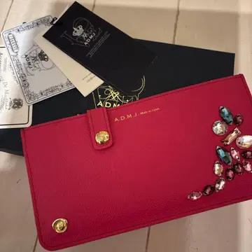 A.D.M.J. 비쥬 부착 장지갑 핑크