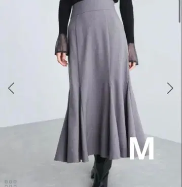 VIS easy 우아한 백 레이스업 머메이드 스커트 M 그레이