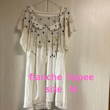 프랑슈리페 루즈핏 럭셔리 자수 원피스 M 내추럴 빅 사이즈 분께도