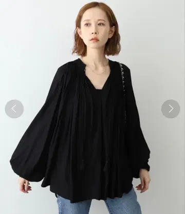 SLOBE IENA R.Moss 턱 개더 볼륨 블라우스