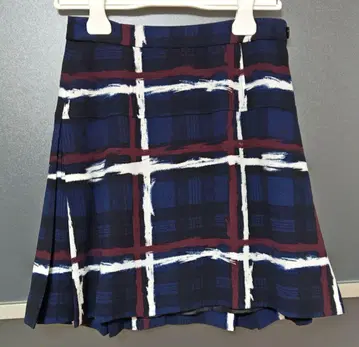 MARC BY MARC JACOBS 플리츠 스커트 체크 네이비