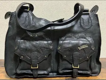 ANNA SUI 블랙 블랙 가죽 핸드백