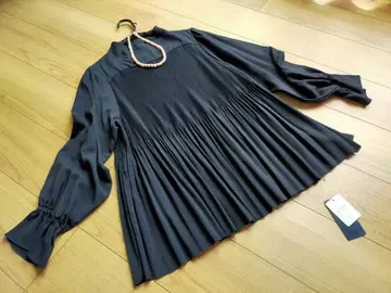 새상품 SHIPS 쉽스 고급 플리츠 블라우스 네이비 정가