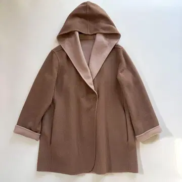 새상품급 자유구 리버서블 울 리버 후드 코트 38 M 베이지