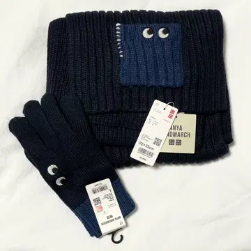 유니클로 안야 힌드마치 히트텍 니트 그로브 니트 머플러