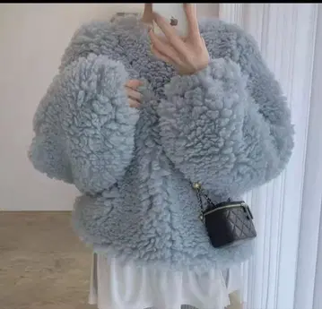 라이트 블루 플리스 자켓