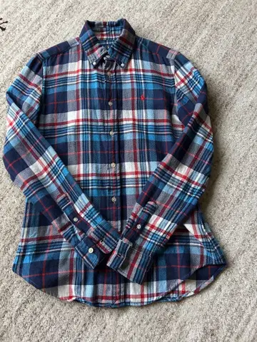 랄프 로렌 체크 무늬 버튼 다운 셔츠