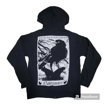blackcraft 스트릿 블랙 후드티 락 까마귀 밴딩