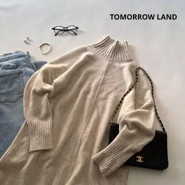 b1786 투모로우랜드 캐시미어 혼방 터틀 니트 원피스