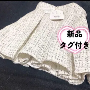 미개봉 새상품 박스 플리츠 트위드 미니 스커트 다리치 M