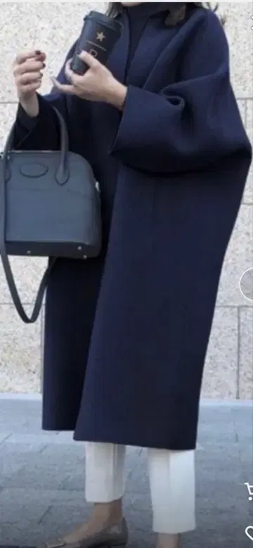 sakishimatokyo [ 새상품 ] 노카라 코트 네이비