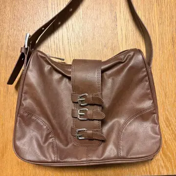 Tina JoJun 브라운 가죽 핸드백