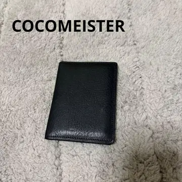 코코 마이스터 블랙 네이비 가죽 패스 케이스 교통카드 지갑
