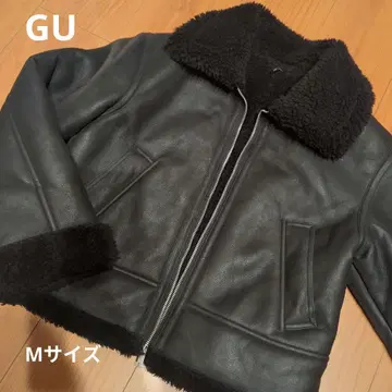 [ 새상품급 ] GU 무스탕 터치 플라이트 자켓 M 사이즈