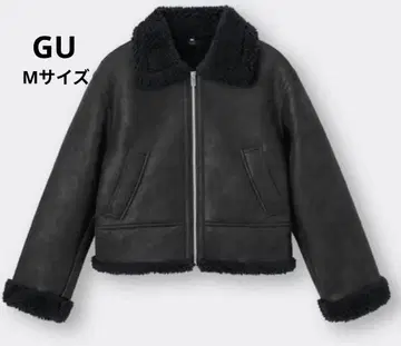[ 새상품급 ] GU 무스탕 터치 플라이트 자켓 M 사이즈