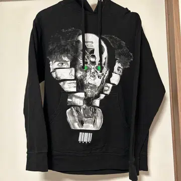 구제 의류 그래픽 프린트 블랙 후드티 S 사이즈