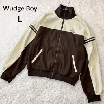 와지 보이 집업 트랙 자켓 자수 로고 면 혼방 브라운 L