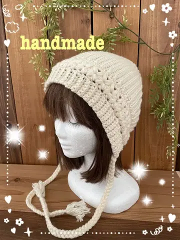 핸드메이드 손뜨개질 니트 모자 보닛 모자 후드 모자