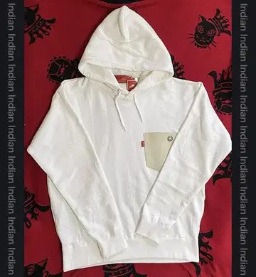 인디언 Indian 가죽 포켓 x 콘초 풀오버 후드티