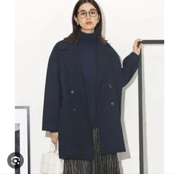 나노 유니버스 멜톤 저지 W 버튼 롱 코트