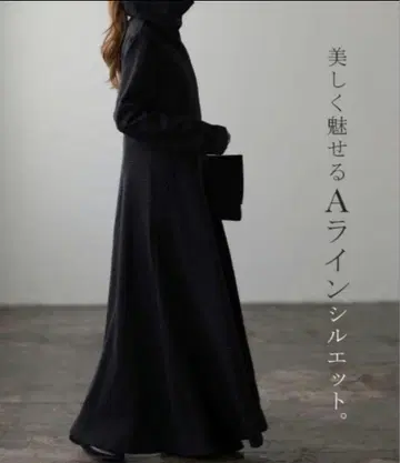 HUG.U 가늘어 보이는 터틀 맥시 길이 원피스 3L