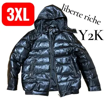 liberte riche 블랙 광택 다운 자켓 블랙 Y2K 3XL
