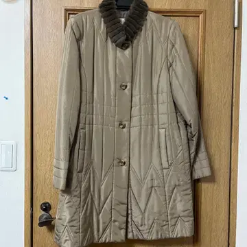 실크 퀼팅 롱 코트