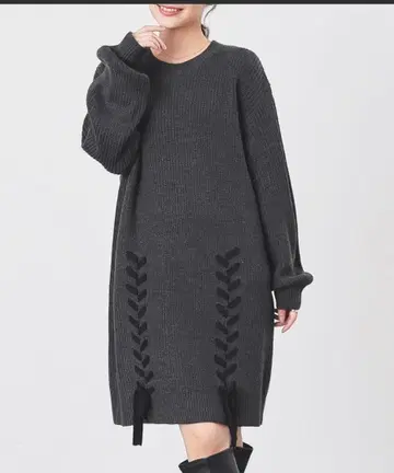 Honeys 레이스업 니트 원피스 S 사이즈