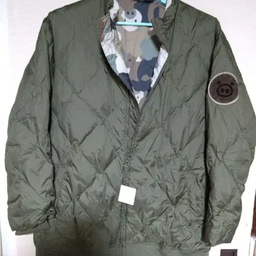 새상품! 드럭 스토어즈 리버서블 다운 블루종 F 카키색