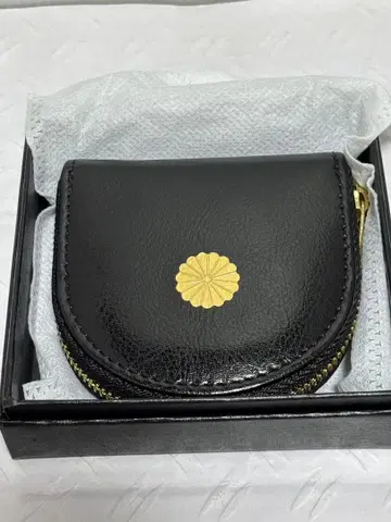 황궁 한정판 가죽 코인 케이스 블랙 골드 장식