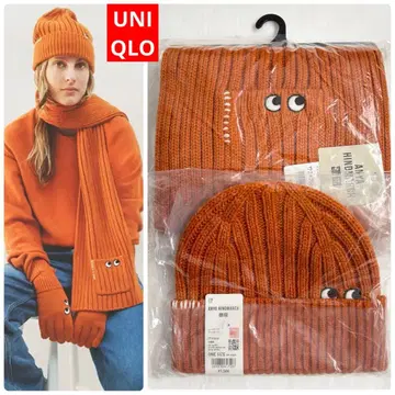 UNIQLO x 아냐 힌드마치 비니 & 머플러 2세트