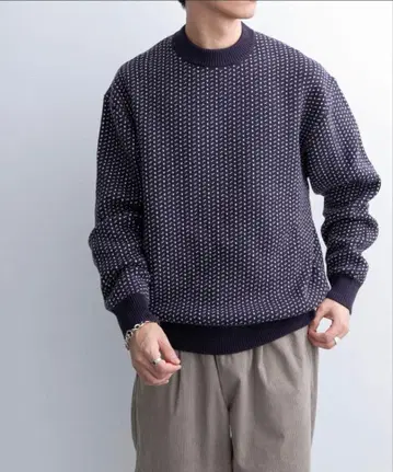 버즈아이 크루넥 니트