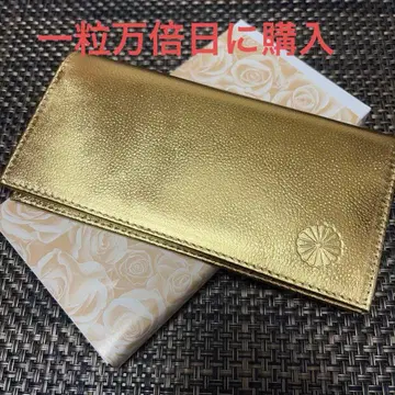[ 새상품 ] 국화 문양 장지갑 골드