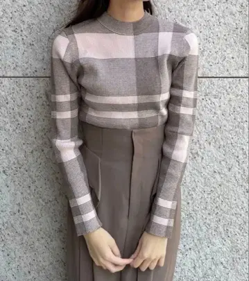 COCO DEAL 코코딜 인터샤 체크 니트 모카 2