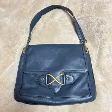 J&M 데이비슨 다크 블루 가죽 숄더백