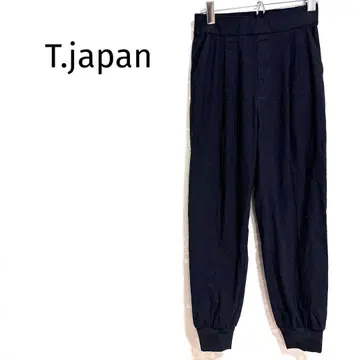 T. 재팬 조거 팬츠 테이퍼드 허리밴딩 심플 블랙 일본제